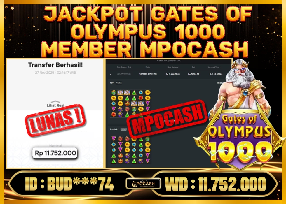 MPOCASH JACKPOT GATES OF OLYMPUS 1000